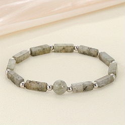Лабрадорита Браслеты из натурального лабрадорита с бусинами для мужчин и женщин, кубоид, 7-1/2 дюйм (19 см)