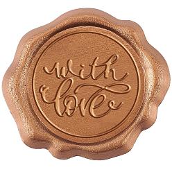 Word 50Pcs Adhesive Wax Stamp Stickers, Envelope Seal Decoration, for Craft Scrapbook DIY Gift, Valentine's day Themed Pattern, 25mm