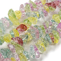 Colorful Glass Beads Strands, Nuggest, Colorful, 3~6x7~11x6~8mm, Hole: 0.7mm, 32.68 inch(83cm)