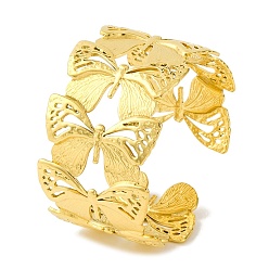 Золотой Ионное покрытие (ip) бабочка 304 браслеты из нержавеющей стали для женщин, золотые, внутренний диаметр: 1-7/8x2-1/8 дюйм (4.8x5.3 см)
