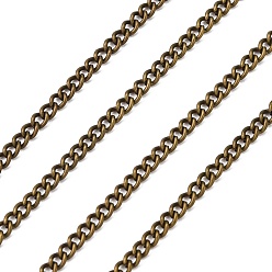 Античная Бронза Железа скручены цепи, несварные, античная бронза, 3x2x0.6 мм