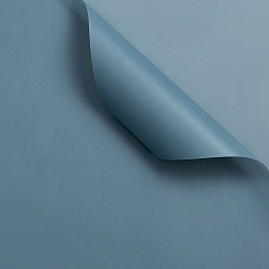 Стально-синий Сплошная цветная пластиковая бумага для оберточной бумаги для цветов, водостойкая флористическая бумага для букетов, diy crafts, стальной синий, 550~580x550~580x0.05 мм, 20 лист/мешок