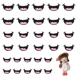 Черный 1 рот куклы из фетра, для поделок куклы игрушки кукольные плюшевые животные изготовление, чёрные, 13~20x23~37x2 мм, 30 шт / пакет