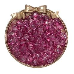 Средний Фиолетово-красный 50шт 1 набор стеклянных бусин, прозрачный, круглые, граненые, средне фиолетовый красный, 9.5~10x9 мм, отверстие : 1.6 мм