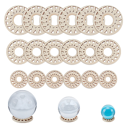 Белый Навахо 18 шт. 3 стили деревянные подставки для показа хрустальных сфер, держатель хрустального шара, цветок, навахо белый, 35~60.5x4.5~5.5 мм, внутренний диаметр: 12~22 мм, 6 шт / стиль