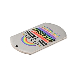 Word Pride 201 Stainless Steel Big Pendants, Oval Rectangle, Stainless Steel Color, Word, 50x28x2mm, Hole: 1.8mm