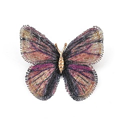 Фламинго Броши-бабочки из сплава полиэстера для одежды рюкзака, фламинго, 45x53.5 мм