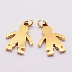 Настоящее золото 18K Ионное покрытие (ip) 316 хирургические подвески из нержавеющей стали, Подвески для мальчика, реальный 18 k позолоченный, 18x14x2 мм, отверстие : 3 мм