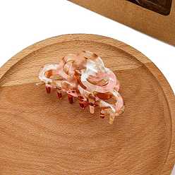 (123L) Белый крем непрозрачный блеск Пластиковые зажимы когтя волос, аксессуары для волос для женщин и девочек, огнеупорный кирпич, 89x43x43 мм