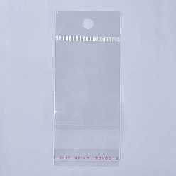 Clair Sacs de cellophane rectangle, pour boucle d'oreille et collier, clair, sachets de cellophane: 11.8x4.95 cm, mesure intérieure: 6.8x4.9 cm