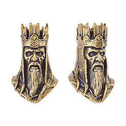 Античное Золото Латунный парашютный трос европейские бусины, бусины с большим отверстием, король, античное золото , 29x17.5x21 мм, отверстие : 6 мм