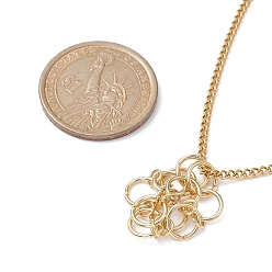 Золотой 304 Мешочек макраме из нержавеющей стали, плетеный держатель с драгоценными камнями, изготовление кулона и ожерелья, с бордюрами, золотые, 19.49 дюйм (49.5 см)