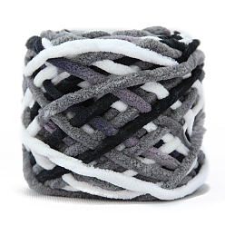 Разноцветный Мягкая полиэфирная пряжа для вязания крючком, толстая пряжа для шарфа, пакет, изготовление подушек, сегмент окрашенный, красочный, 7 мм, около 43.74 ярдов (40 м) / моток