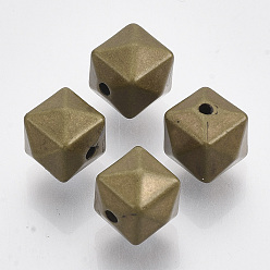 Bronze Antique Ccb perles en plastique, cube, facette, bronze antique, 9x10x10mm, Trou: 1.6mm, sur 958 cs / 500 g