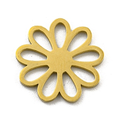 Золотой 304 из нержавеющей стали филигранные столяры ссылки, лазерная резка, цветок, золотые, 13.5x13.5x1 мм, отверстие : 4x1.7 мм