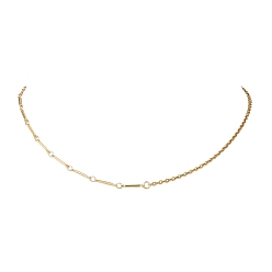 Золотой 304 цепочка из латунных прутков и цепочка из нержавеющей стали для женщин, золотые, 15.94 дюйм (40.5 см)