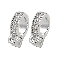 Платина Латунные микро проложить четкие кубического циркония кулон поручительств, долговечный, платина, 9x6.5x3 мм, отверстие : 1.2 мм