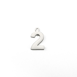 Нержавеющая Сталь Цвет Подвески из нержавеющей стали, не тускнеющие, число 2, цвет нержавеющей стали, 16x10 мм