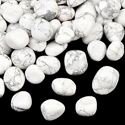 Howlite Natural Howlite Beads, Tumbled Stone, Nuggets, No Hole/Undrilled, Vase Filler Gems, 15~23x18~28x6~21mm