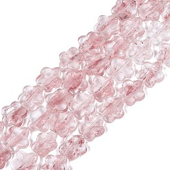 Pink Бусы лэмпворк ручной работы, цветок, розовые, 14~15.5x14.5~15.5x3.5~5 мм, отверстие : 0.6~0.7 мм, около 23~24 шт / нитка, 12.99~13.58 дюйм (33~34.5 см)