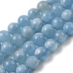 Аквамарин Природные Аквамарин бисер нитей, круглые, 8 мм, отверстие : 1 мм, около 23 шт / нитка, 29.53~30.71'' (75~78 см)