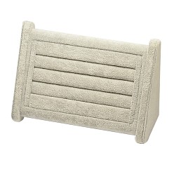 Гейнсборо Прямоугольного параллелепипеда из дерева стенды кольцо ювелирных изделий дисплей, обтянута бархатом, с губкой, светло-серые, 22.5x10x14 см