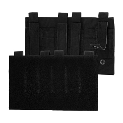 Negro Paneles tácticos adhesivos de velcro de tela Oxford, Rectángulo, negro, 250x165x8 mm