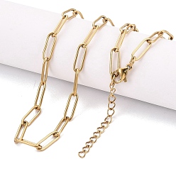 Настоящее золото 18K 4 мм, унисекс 304 цепочка из нержавеющей стали в виде скрепки, ионное покрытие (ip), долговечный, реальный 18 k позолоченный, 16.89 дюйм (42.9 см), ссылка: 12x4x1 mm