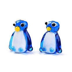 Озёрно--синий Бусины лэмпворк , прелести пингвина, Плут синий, 21.5~22x16~16.5x13~14 мм, отверстие : 1.4~1.6 мм