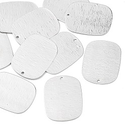 Платинированный Латунные подвески, прямоугольник амулеты, без никеля , штамповка пустой метки, Реальная платина, 27.5x21x1 мм, отверстие : 1.4 мм