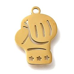 Золотой 201 подвески из нержавеющей стали, перчаточные подвески, золотые, 17.5x12x1 мм, отверстие : 1.5 мм