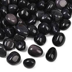 Blue Goldstone Synthetic Blue Goldstone Beads, Tumbled Stone, Nuggets, No Hole/Undrilled, Vase Filler Gems, 15~23x18~28x6~21mm