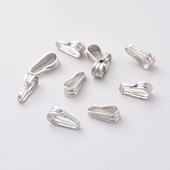 Платина Антикоррозийное покрытие родием 925 застежка на подвеске из стерлингового серебра, платина, 7.5x3.5x3.3 мм, отверстие : 2x6 мм