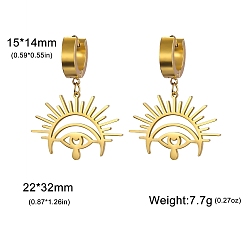 Золотой 304 обруч из нержавеющей стали для еды, солнце с глазом, для женщин, золотые, 37x32 мм