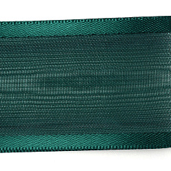 Teal 100 Yards Polyester Organza Ribbon with Satin Edge, Teal, 3/8 inch(9mm)