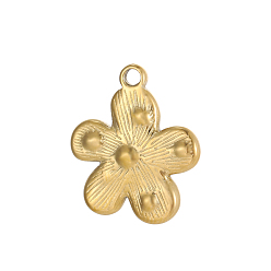 Настоящее золото 14K 304 подвески из нержавеющей стали, цветок, ионное покрытие (ip), реальный 14 k позолоченный, 20x17 мм