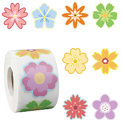 Разноцветный 1рулон самоклеящихся бумажных наклеек для герметизации, цветок, красочный, 38x38 мм, 1roll / комплект