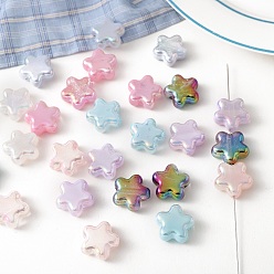 (52) Непрозрачная лаванда Прозрачные акриловые бусины с УФ-покрытием, радужный, звезда, с блеском порошок, разноцветные, 21.8x22.6x9.3 мм, отверстие : 4 мм