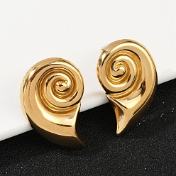 Shell Shape 304 из нержавеющей стали серьги, золотые, формы раковины, 27.5x19 мм