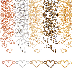 (52) Непрозрачная лаванда 150шт 5 цвета сплава полый соединитель подвески, сердце, разноцветные, 8x14.5 мм, отверстие : 1 мм, 30 ПК / цветов