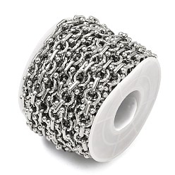 Нержавеющая Сталь Цвет 304 кольцо из нержавеющей стали с плоскими круглыми звеньями, несварные, с катушкой, цвет нержавеющей стали, 8x1.5 мм