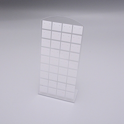 White Acrylic Earring Studs Displays. Jewelry Display Rack, 72 holes, Rectangle, White, 4.6x8.9x19.2cm, Hole: 0.14cm