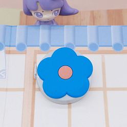 Озёрно--синий Цветок ПВХ и полиэтиленовая рулетка, мягкая выдвижная швейная рулетка, для тела, шитье, портной, ткань, Плут синий, 50x50x21 мм
