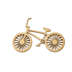 Золотой 201 нержавеющей стали кабошонов, велосипед, золотые, 16x23x1 мм