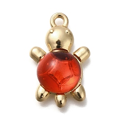 Красный Подвески из акрилового сплава, золотые, черепахи, красные, 22x13.5x6.5~6.8 мм, отверстие : 1.6 мм