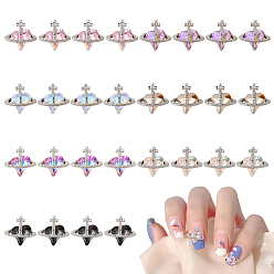 (52) Непрозрачная лаванда 28шт 7 цвета сплав горный хрусталь кабошоны, ногтей декоративные аксессуары, сердце, разноцветные, 13x13.5x6.5 мм, 4 шт / цвет