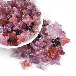 Фламинго Прозрачные акриловые бусины, четырехлистник, фламинго, 16.8x17x5.8 мм, отверстие : 1.8 мм, Около 714 шт / 500 г