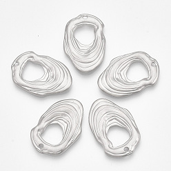 Matte Platinum Color Smooth Surface Alloy Pendants, Oval, Matte Platinum, 30x20x3.5mm, Hole: 1.8mm