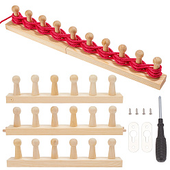 BurlyWood Wooden Knitting Loom Frame, with Iron Findings, BurlyWood, 101.1x4.95x6cm