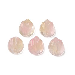 Navajo White Two Tone Transparent Spray Painted Glass Beads, Rabbit, Navajo White, 14x12x8mm, Hole: 1.4mm